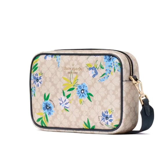 New Kate Spade Spade Flower Floral Camera Bag Blazer Blue Multi - Picture 4 of 5